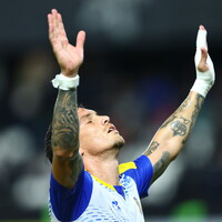 Enzo Copetti celebra el triunfo de Rosario Central 