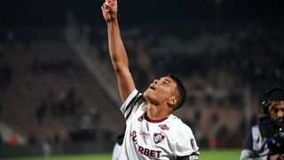 Thiago Silva celebra la clasificación de Fluminense a octavos de final