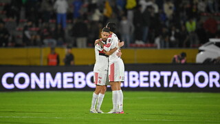 Jorginho y Pedro celebran el triunfo de Flamengo ante Independiente del Valle