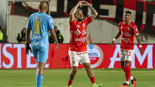 Souza celebra el gol de Cienciano ante Montevideo City Torque