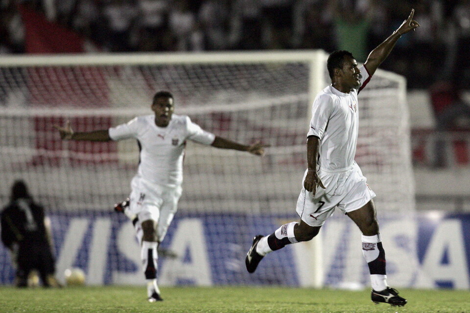 Amaral comemora o gol do Paulista de Jundiaí contra o River Plate. Foto: MAURICIO LIMA / AFP