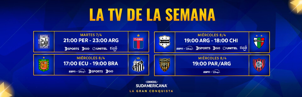 Partidos de la primera semana de la CONMEBOL Sudamericana