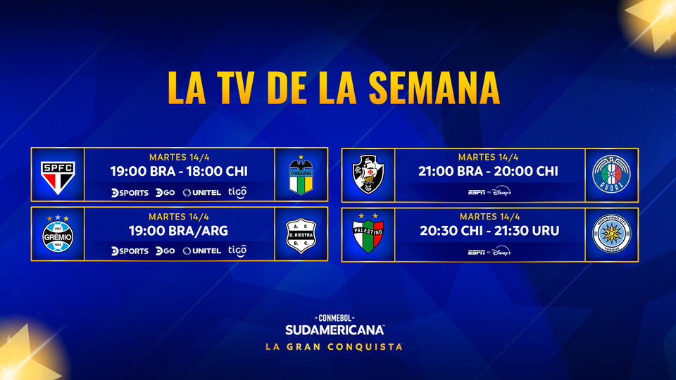 Sudamericana 2026 - TV de la semana