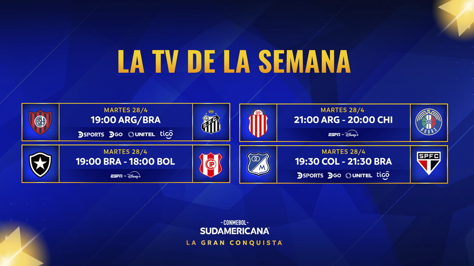 Conmebol Sudamericana, Fecha 3 - Televisación