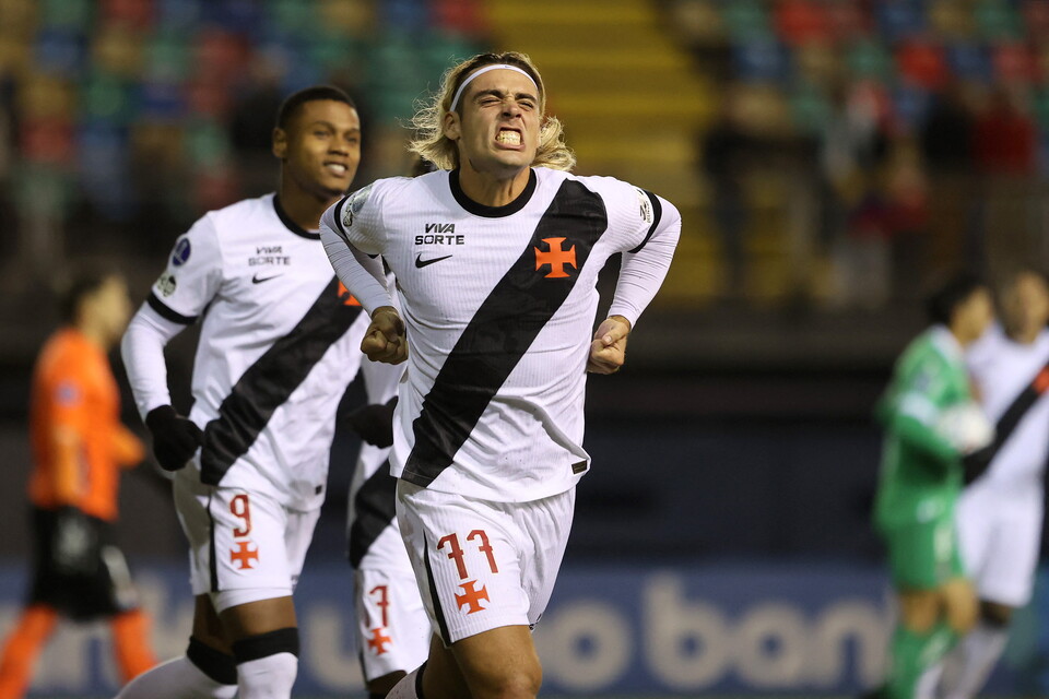 Spinelli comemora gol do Vasco contra o Audax Italiano. Foto: Raul BRAVO / AFP