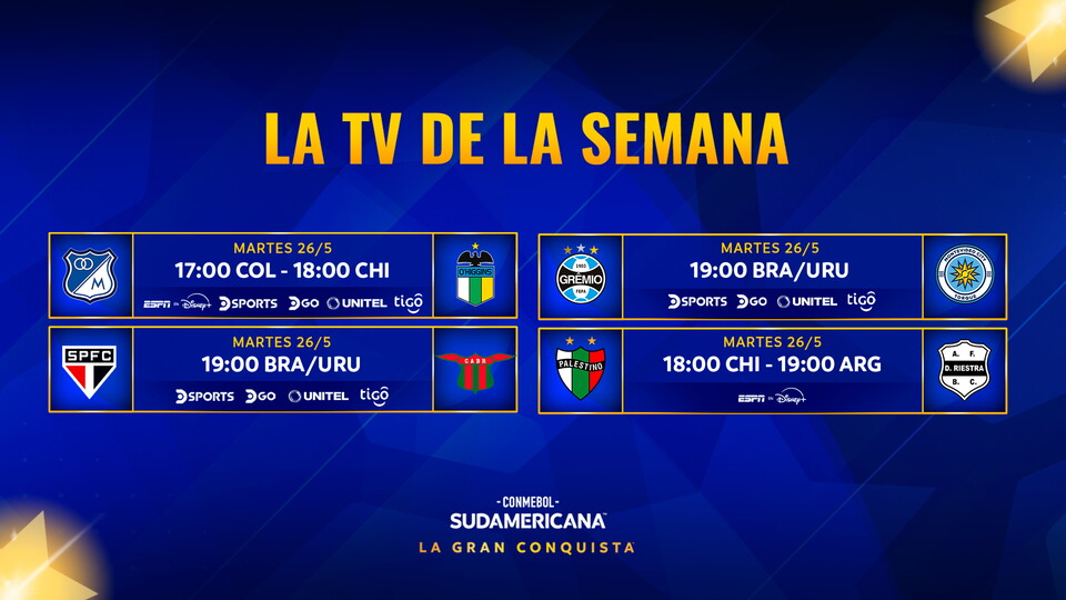 Sudamericana - TV de la semana Martes