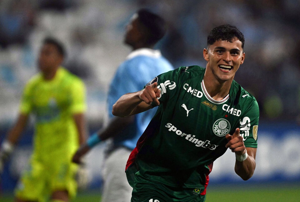 Ramón Sosa celebra su gol para Palmeiras - CONMEBOL Libertadores