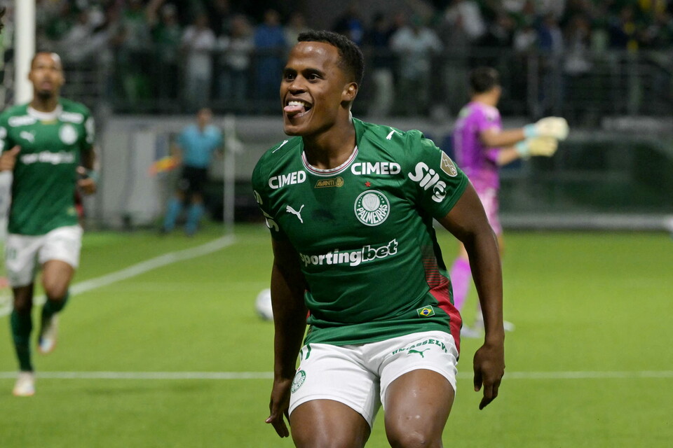 John Arias celebra su gol para Palmeiras - CONMEBOL Libertadores 2026