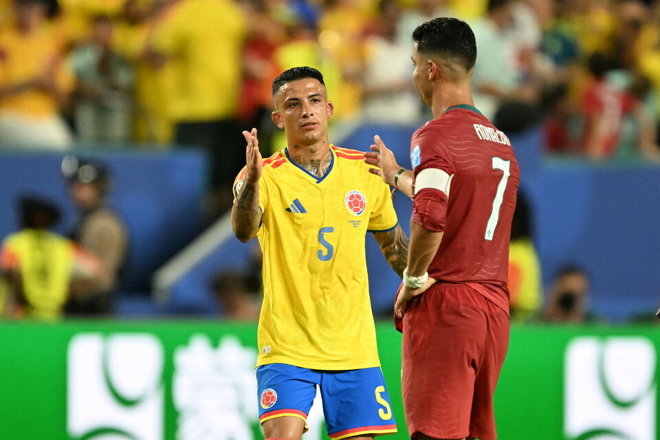 Kevin Castaño, en la Selección Colombia, ante Portugal en la Copa Mundial