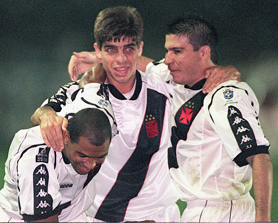 Donizete, Juninho y Luizao campeones CONMEBOL Libertadores 1998 con Vasco da Gama