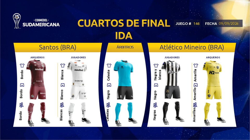 CONMEBOL Sudamericana - Cuartos de Final - IDA - Santos vs Mineiro