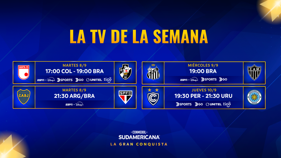 Calendario televisivo de la CONMEBOL Sudamericana