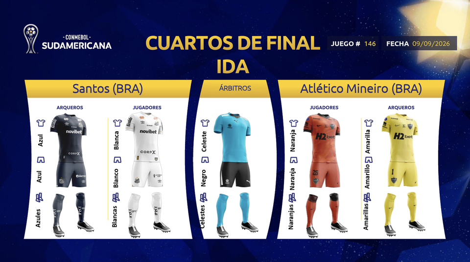 Uniforme de Santa Fe vs. Atlético Mineiro