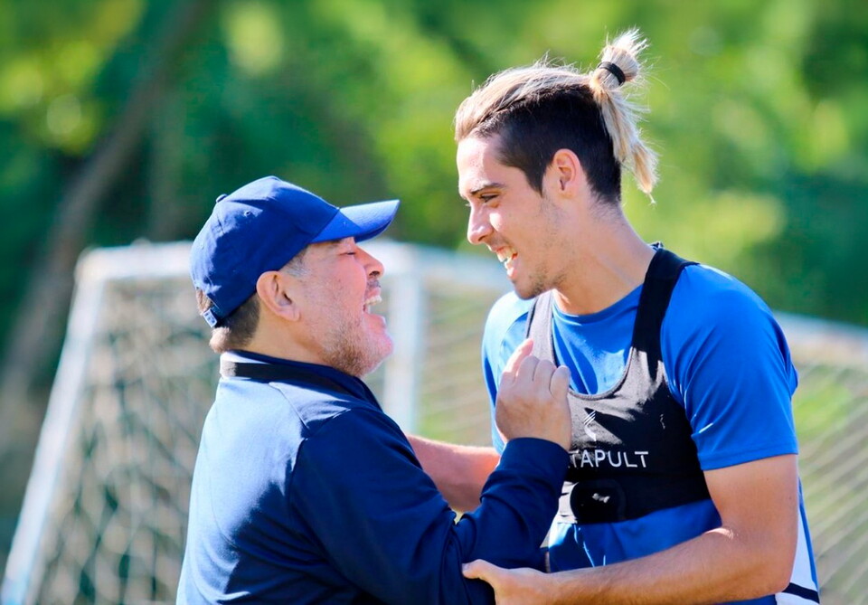 Claudio Spinelli y Diego Armando Maradona