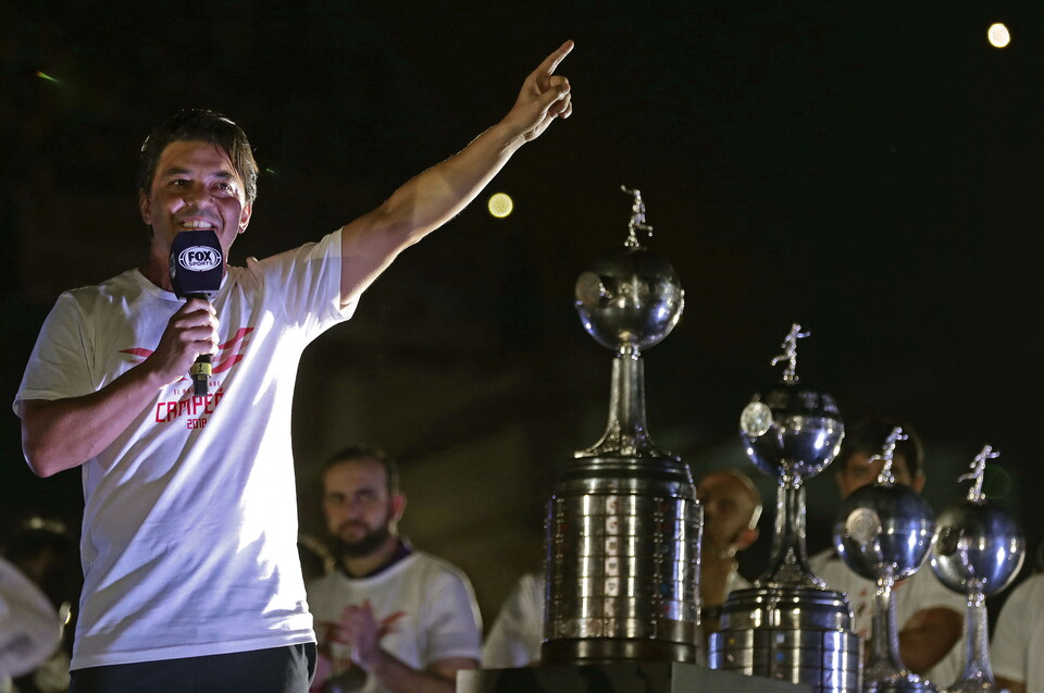Marcelo Gallardo campeón de la CONMEBOL Libertadores con River como jugador y DT