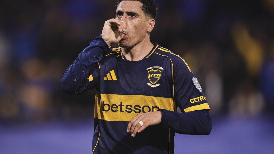 Merentiel celebra el gol de Boca Juniors