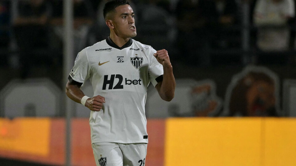 Tomás Cuello celebra su tanto para Atlético Mineiro ante Red Bull Bragantino
