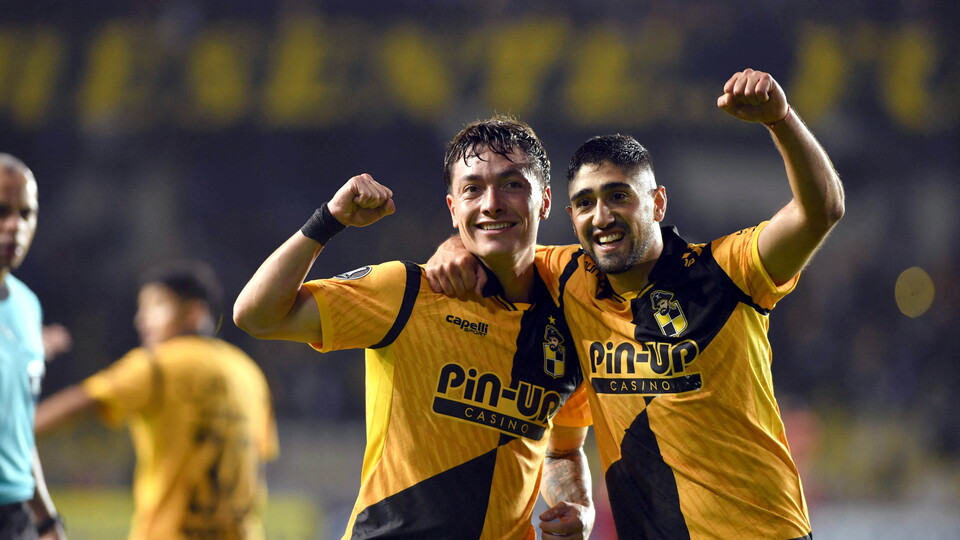 Celebración de gol de Coquimbo unido ante Tolima