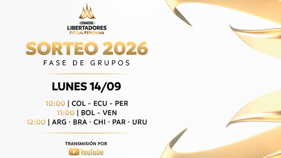 Sorteo de la CONMEBOL Libertadores Futsal Femenina 2026