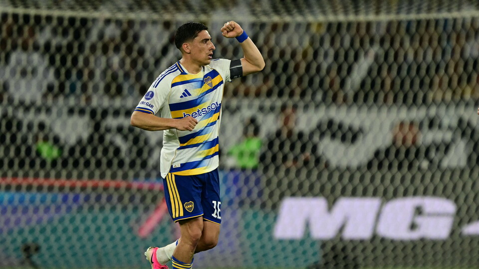 Merentiel festeja el segundo gol de Boca ante Vasco da Gama